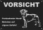 Preview: Aluminium Warnschild Cane Corso VORSICHT Freilaufender Hund! Betreten auf eigene Gefahr!